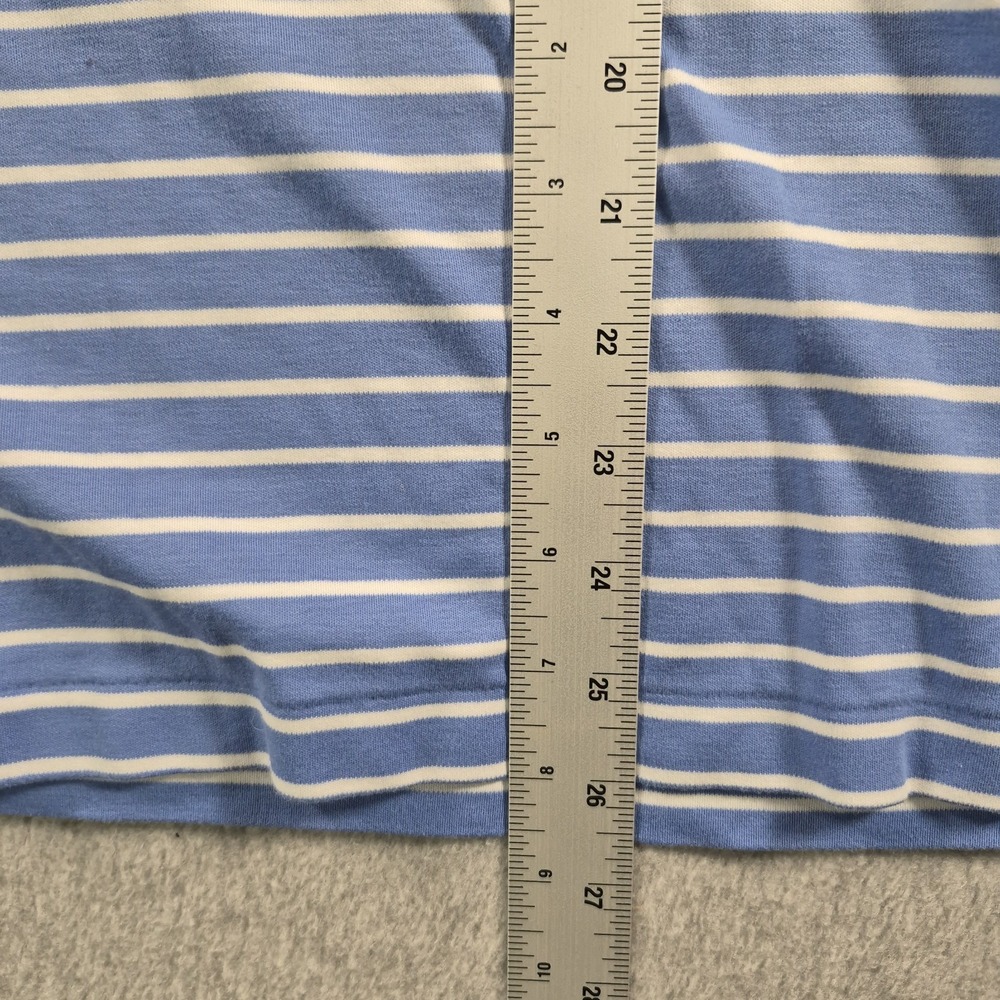 Ralph Lauren Polo Shirt Size Medium Mens Blue Stripe Pima Soft Touch - Picture 5 of 6